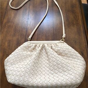 Urban Expressions Cream Woven Shoulder Bag